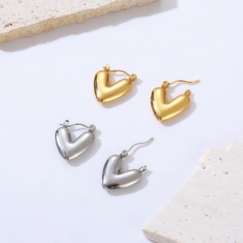 Stainless Steel Lever Back Earring 304 Stainless Steel Heart plated fashion jewelry & for woman Sold By Pair