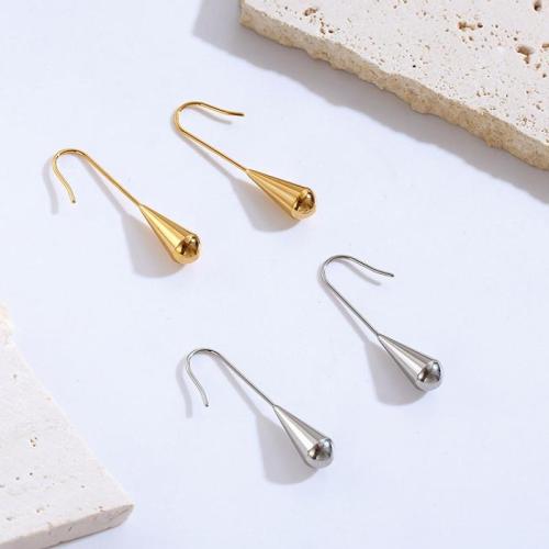 Stainless Steel Drop Earring, 304 Stainless Steel, plated, fashion jewelry & for woman, more colors for choice, 33.30x6.40mm, Sold By Pair