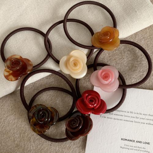 Ponytail Holder, Rubber Band, with Acetate, Flower, handmade, for woman, more colors for choice, Sold By PC