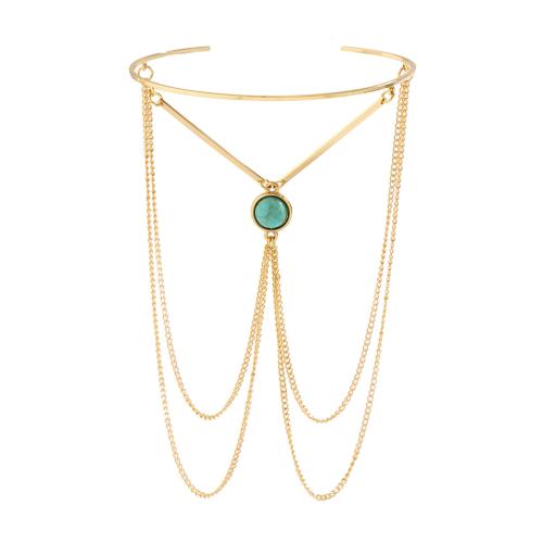 Body Chain Jewelry, Iron, with brass chain & turquoise, plated, fashion jewelry & for woman, more colors for choice, Sold By PC
