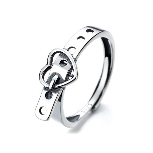 925 Sterling Silver Cuff Finger Ring, Belt Buckle, vintage & for woman & hollow, 6mm, US Ring Size:6-8, Sold By PC