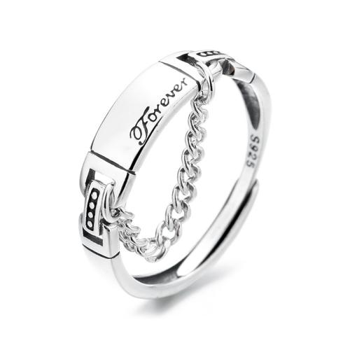 925 Sterling Silver Cuff Finger Ring, vintage & with letter pattern & for woman, 5mm, US Ring Size:6-8, Sold By PC