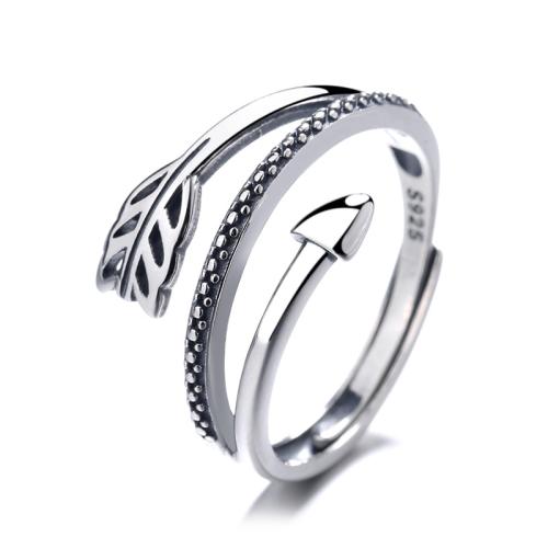 925 Sterling Silver Cuff Finger Ring arrowhead vintage & for woman & hollow US Ring Sold By PC