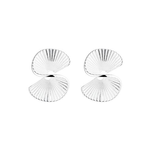 925 Sterling Silver Stud Earring, Geometrical Pattern, Korean style & for woman, 13mm, Sold By Pair