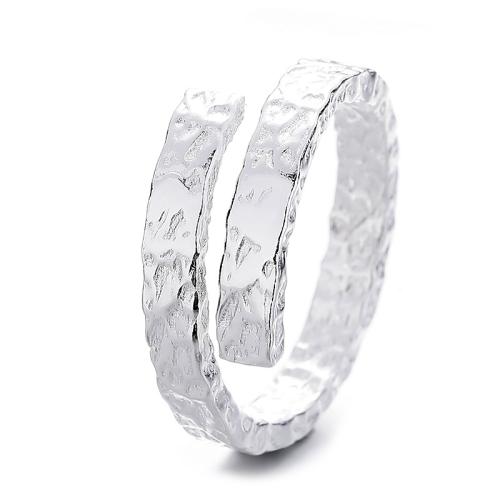 925 Sterling Silver Cuff Finger Ring Geometrical Pattern Korean style & for woman silver color 8mm US Ring Sold By PC