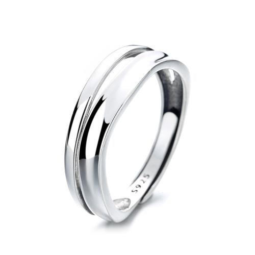 925 пробы Манжеты палец кольцо, Женский & отверстие, 7mm, размер:6-9, продается PC