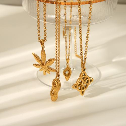Edelstahl Schmuck Halskette, 304 Edelstahl, Modeschmuck & verschiedene Stile für Wahl & für Frau, goldfarben, verkauft von PC