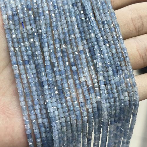 Gemstone Jewelry Beads Aquamarine Square fashion jewelry & DIY & faceted sea blue 2.50mm Sold Per Approx 38 cm Strand