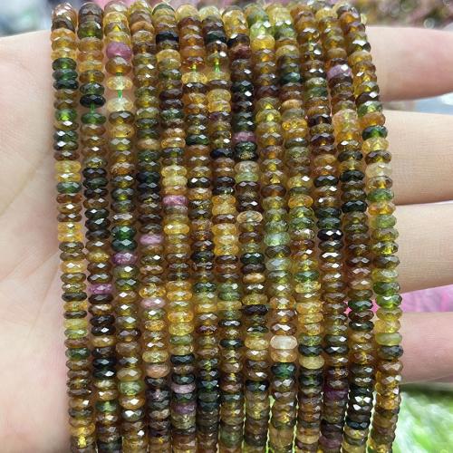 Gemstone Jewelry Beads, Tourmaline, Abacus, fashion jewelry & DIY & faceted, mixed colors, 2.20x5mm, Sold Per Approx 38 cm Strand
