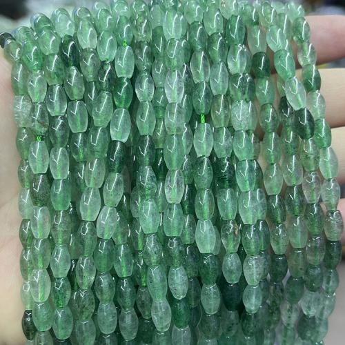Grânulos de quartzo natural jóias, Morango Quartz, Balde, joias de moda & DIY, verde, Length about 5-8mm, vendido para Aprox 38 cm Strand