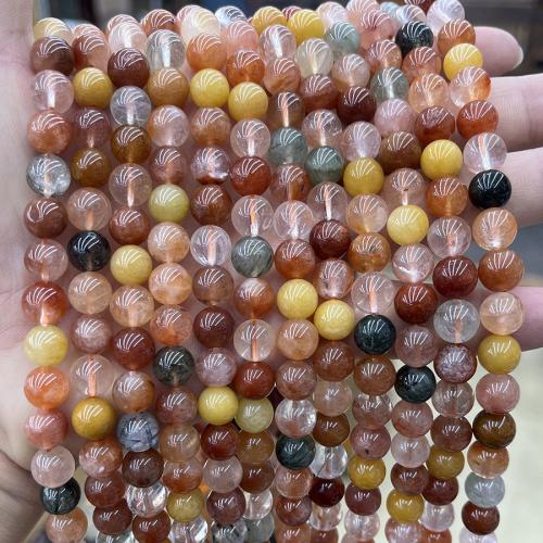 Natural Quartz Jewelry Beads, Red Quartz, Round, fashion jewelry & DIY & different size for choice, mixed colors, nickel, lead & cadmium free, Sold Per Approx 38 cm Strand