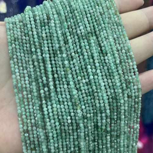Gemstone Jewelry Beads, Emerald, Round, fashion jewelry & DIY & faceted, green, nickel, lead & cadmium free, 2mm, Sold Per Approx 38 cm Strand