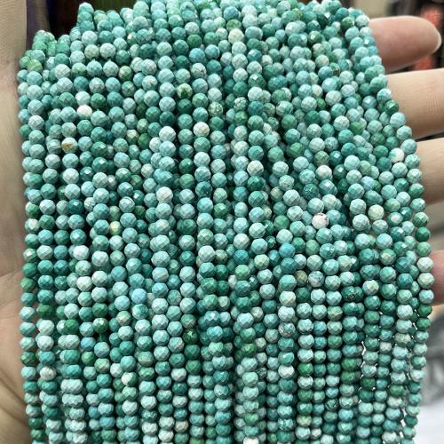 Turquoise Beads Natural Turquoise Round fashion jewelry & DIY & faceted green 4mm Sold Per Approx 38 cm Strand