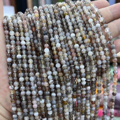 Naturliga Botswana Agate Pärlor, Rund, mode smycken & DIY, blandade färger, 4mm, Såld Per Ca 38 cm Strand