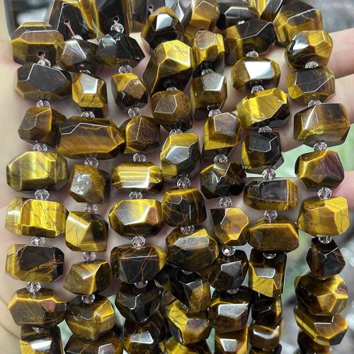 Natural Tiger Eye Beads, Nuggets, fashion jewelry & DIY, mixed colors, Length about 13-18mm, Sold Per Approx 38 cm Strand