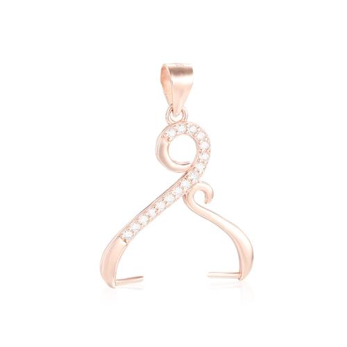 925 Sterling Silver Pendant Bail, DIY & different size for choice & micro pave cubic zirconia, more colors for choice, Sold By PC