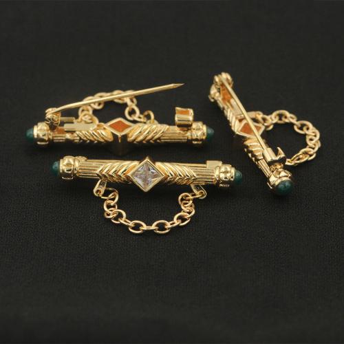 Brass Brooch Findings, DIY & different styles for choice & micro pave cubic zirconia, Sold By PC
