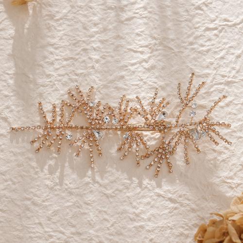 Alligator Hair Clip Zinc Alloy fashion jewelry & for woman & with rhinestone golden Sold By PC