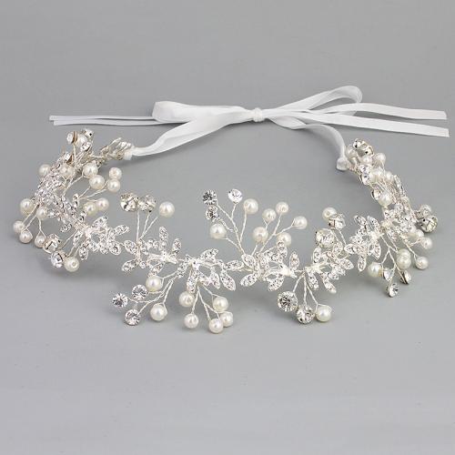 Headband Zinc Alloy with Plastic Pearl fashion jewelry & for woman & with rhinestone Sold By PC