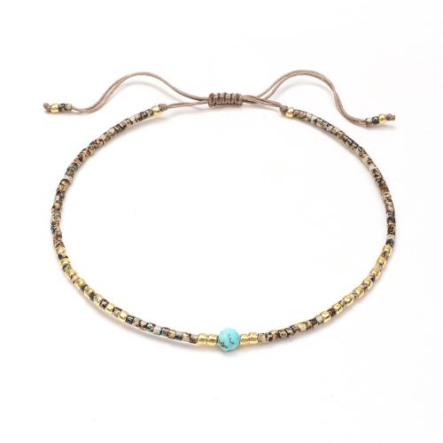 perles de rocaille en verre bracelet, avec Cordon de noeud, fait à la main, Style bohème & réglable & pour femme, plus de couleurs à choisir, Longueur:Environ 16-20 cm, Vendu par PC