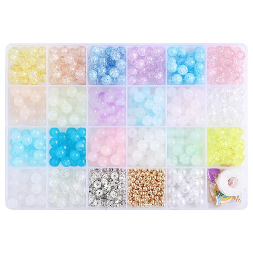 Fashion Glass Beads, DIY, mixed colors, Approx 670PCs/Box, Sold By Box