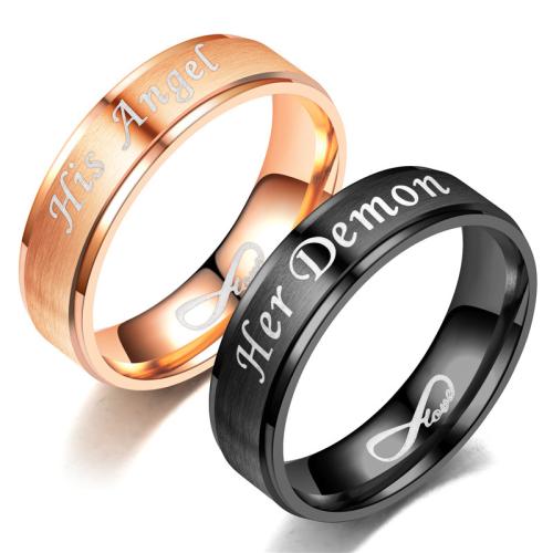 Ring Finger Titantium stali, Powlekane, biżuteria moda & różnej wielkości do wyboru, dostępnych więcej kolorów, sprzedane przez PC