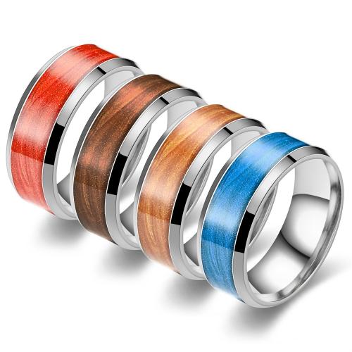 Titanium Čelik Finger Ring, pozlaćen, modni nakit & različite veličine za izbor & emajl, više boja za izbor, Prodano By PC