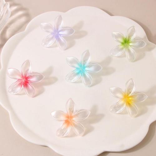 Alligator Hair Clip, Plastic, Flower, stoving varnish, for woman, more colors for choice, 65x65mm, Sold By PC