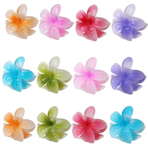 Hair Claw Clips, Plastic, Flower, stoving varnish, gradient color & for woman, more colors for choice, 70x50mm, Sold By PC