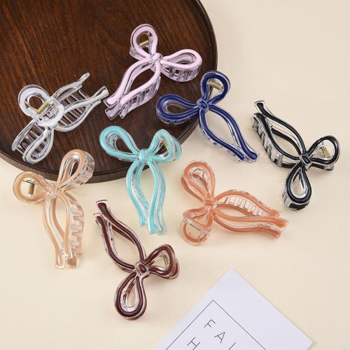 Hair Claw Clips, Plastic, Bowknot, for woman & enamel, more colors for choice, 110x65mm, Sold By PC