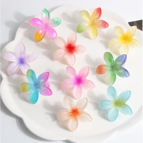 Alligator Hair Clip, Plastic, Flower, stoving varnish, for woman, more colors for choice, 65mm, Sold By PC