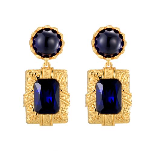 Cubic Zirconia Micro Pave Brass Earring, plated, micro pave cubic zirconia & for woman, more colors for choice, 41x20mm, Sold By Pair