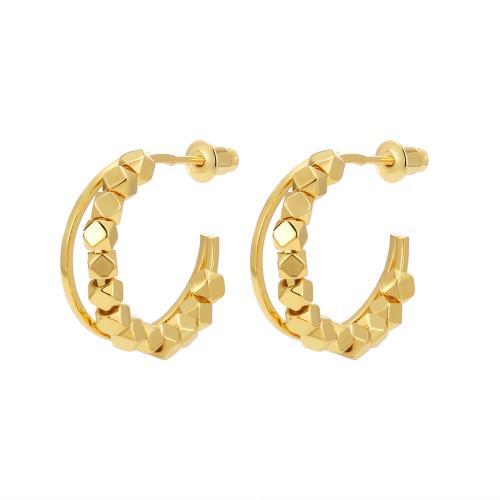 Brass Stud Earring, plated, for woman, more colors for choice, 23x20mm, Sold By Pair