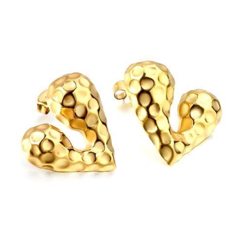 Stainless Steel Stud Earrings, 304 Stainless Steel, Heart, plated, different styles for choice & for woman, more colors for choice, Sold By Pair
