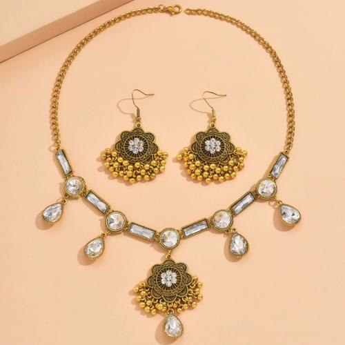 Tibetan Style Jewelry Sets, earring & necklace, plated, 2 pieces & for woman, more colors for choice, Sold By Set