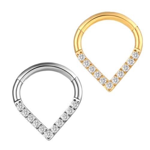 Fashion Personality Body Piercing Jewelry And Accessories, Titanium Steel, plated, different size for choice & micro pave cubic zirconia & for woman, more colors for choice, Sold By PC