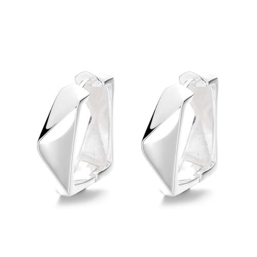 925 Sterling Silver Drop Earring, Geometrical Pattern, for woman & faceted, 13x5mm, Sold By Pair