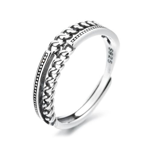 925 Sterling Silver Cuff Finger Ring, vintage & for woman, 5mm, US Ring Size:4-9, Sold By PC