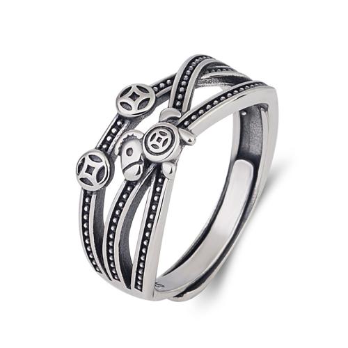 925 Sterling Silver Cuff Finger Ring, vintage & different styles for choice & for woman & hollow, US Ring Size:6-9, Sold By PC
