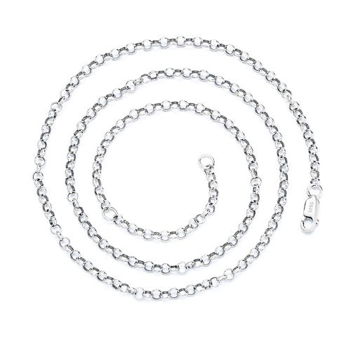 925 Sterling Silver Necklace, Unisex & different size for choice, Sold By PC