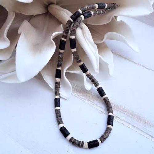 Mode Halskette, Kokosrinde, mit 316 Edelstahl, handgemacht, Modeschmuck & unisex, Länge:ca. 45 cm, verkauft von PC