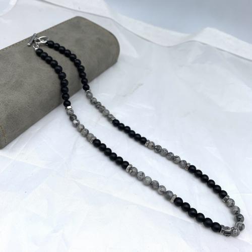 Edelstein Schmuck Halskette, Naturstein, mit 304 Edelstahl, Modeschmuck & unisex, keine, Länge:ca. 45 cm, verkauft von PC