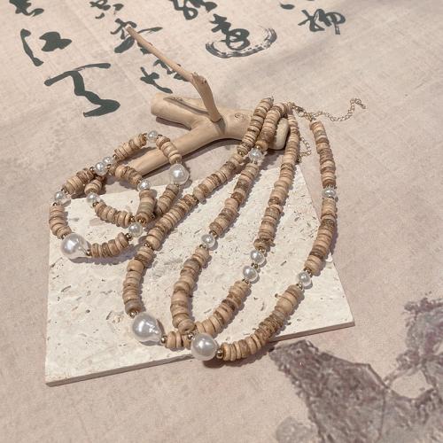 Jewelry Sets, Coco, with Plastic Pearl & Tibetan Style, handmade, fashion jewelry & Unisex & different styles for choice, more colors for choice, Length:Approx 45 cm, Approx 17 cm, Sold By PC