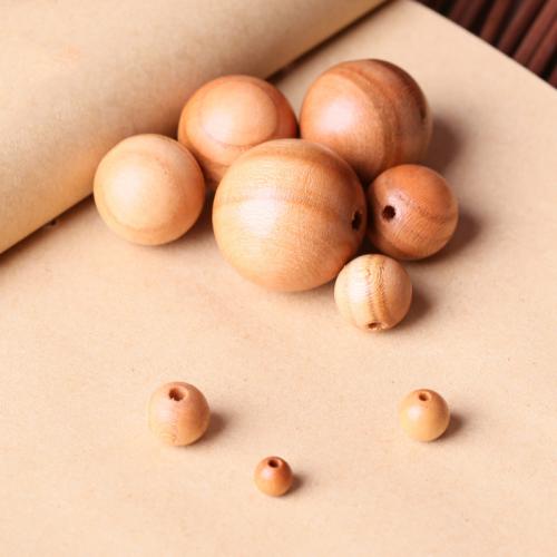 Wood Beads, Peach Wood, Round, Carved, DIY & different size for choice, Sold By PC