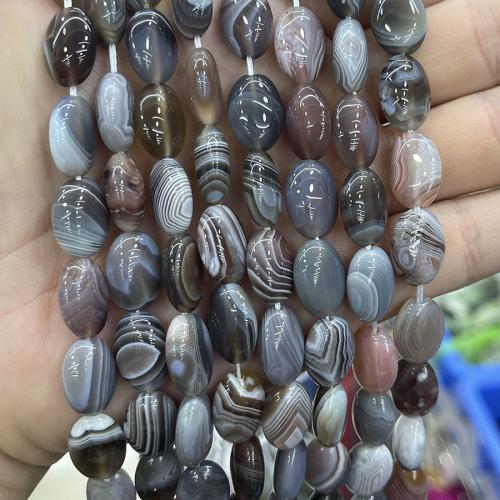 Naturlige Botswana Agate perler, Flad Oval, mode smykker & du kan DIY, blandede farver, Length about 10-14mm, Solgt Per Ca. 38 cm Strand