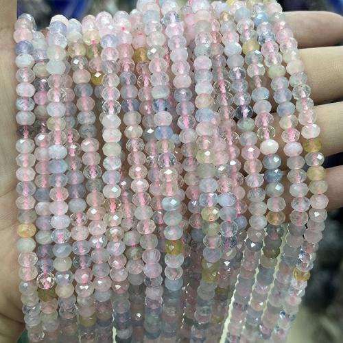 Gemstone Jewelry Beads, Morganite, Abacus, fashion jewelry & DIY & faceted, mixed colors, 4x6mm, Sold Per Approx 38 cm Strand