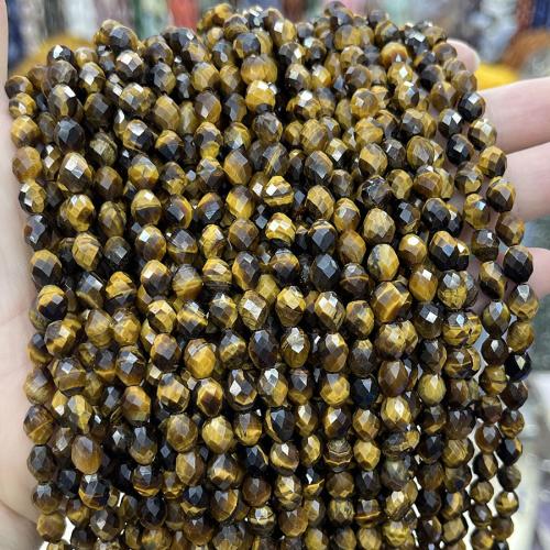 Tigerauge Perlen, oval, Modeschmuck & DIY & facettierte, gemischte Farben, Length about 6.5-7.6mm, verkauft per ca. 38 cm Strang