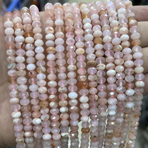 Agat perler, Hvid Cherry Blossom Agate, Abacus, mode smykker & du kan DIY & facetteret, blandede farver, 4x6mm, Solgt Per Ca. 38 cm Strand