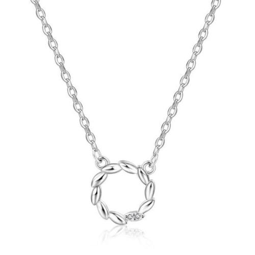Cubic Zircon Micro Pave 925 Sterling Silver Necklace with 5cm extender chain fashion jewelry & micro pave cubic zirconia & for woman Length Approx 40 cm Sold By PC