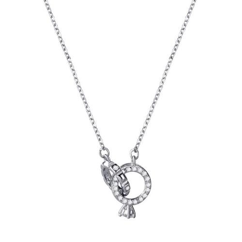 Серебряное ожерелье, 925 пробы, с 5cm наполнитель цепи, ювелирные изделия моды & Женский & со стразами, длина:Приблизительно 40 см, продается PC